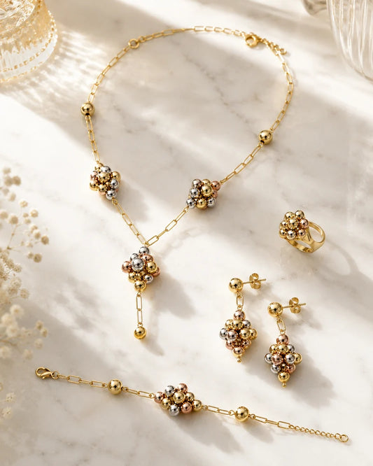 Elegant Tri-Color Jewelry Set