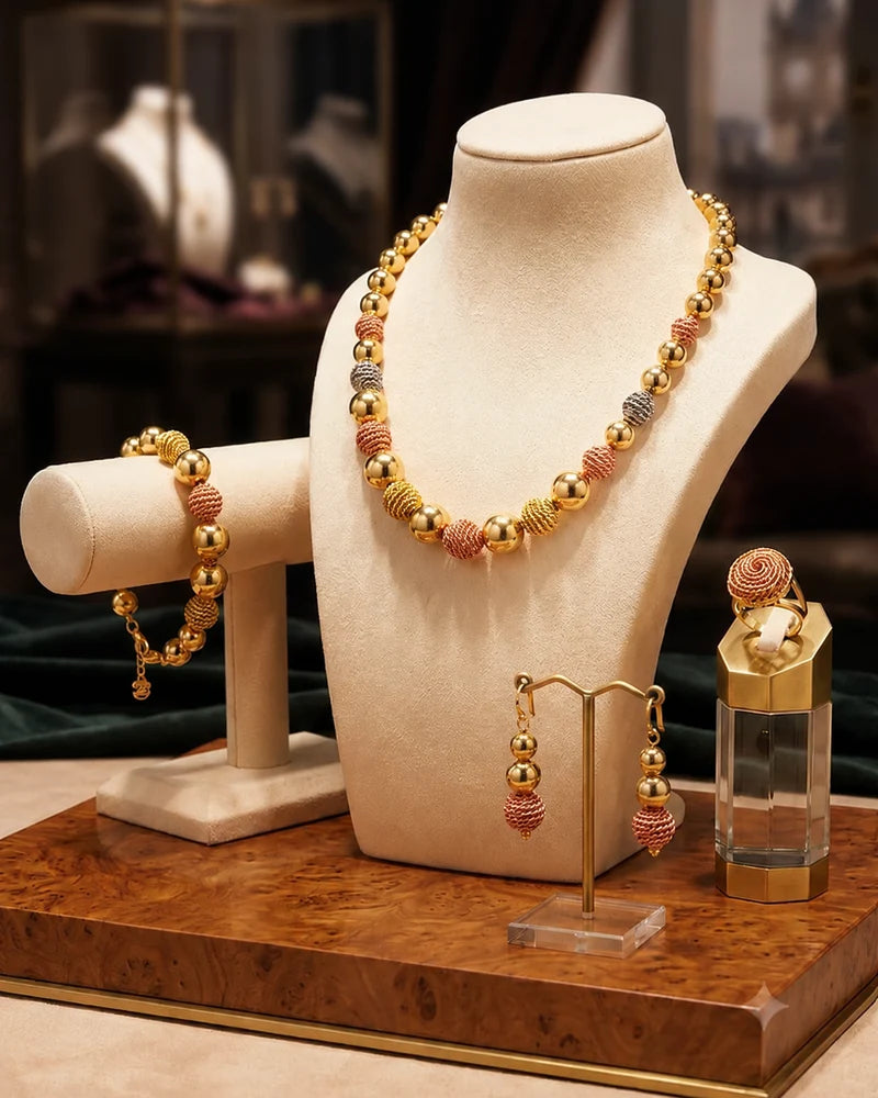 Tri-Color Gold Jewelry Set