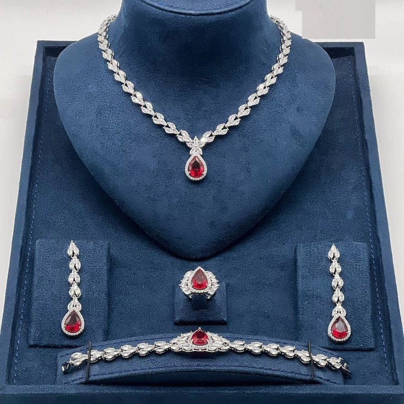 Crimson Teardrop Jewelry Set